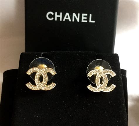 chanel original stud earrings|authentic Chanel logo stud earrings.